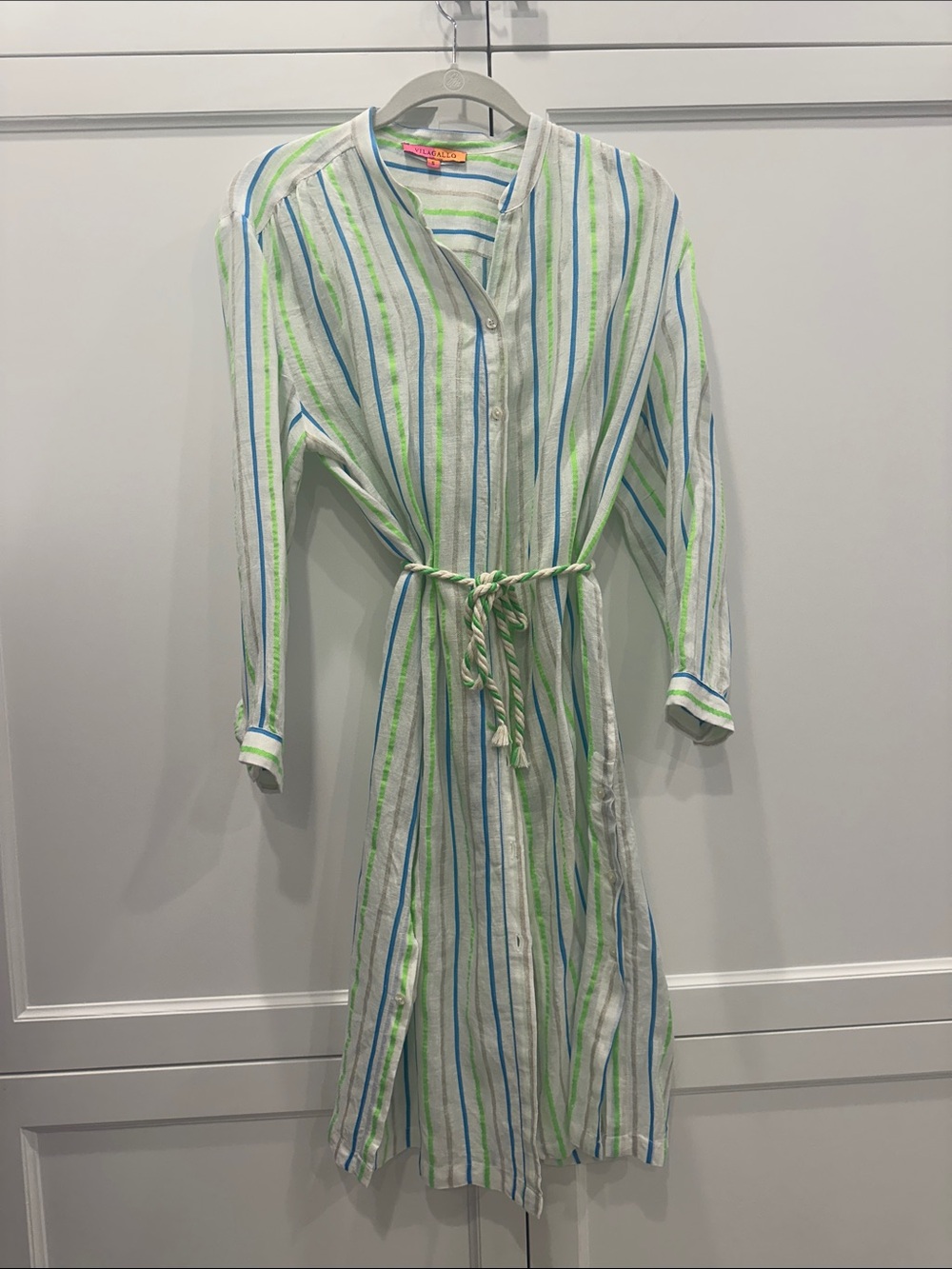 Villa Gallo light weight shirt dress with adorable rope belt.
